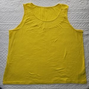 Women's Bright Yellow Cotton Sleeveless Top/Tank Plus Size 2X/2T